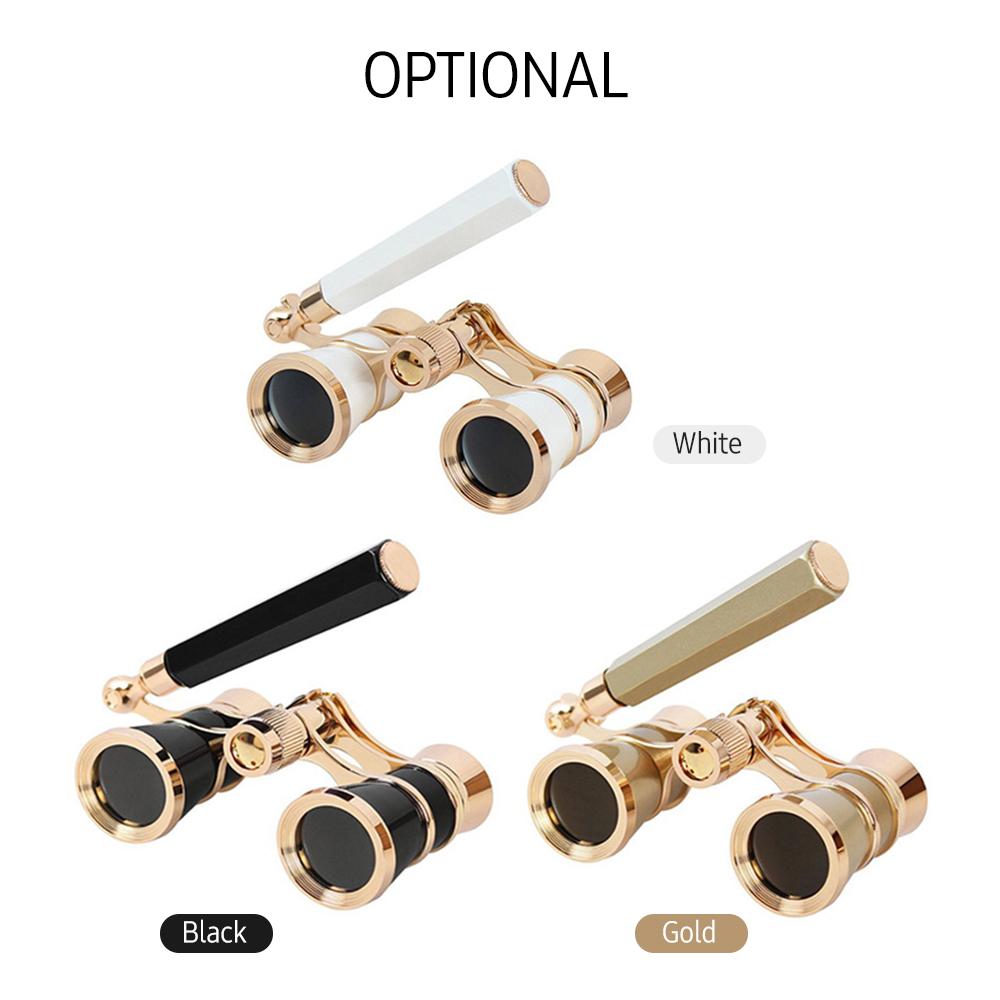 Mini jumelles rétro légères en métal 3x25 avec poignée pliable intégrée pour adultes