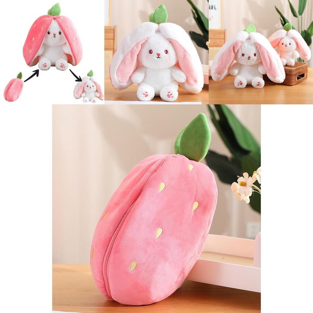 Adorable Transformable Fruit Rabbit Plush Toy