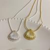 Simple Metal Shells Pendant Necklace Earrings Sweet Cool Collar Necklace Choker Neck Chain Y2K Earrings Fashion Jewelry