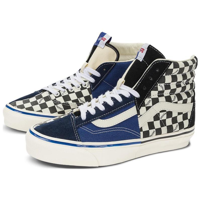 Vans Premium Clash The Wall 'Checkerboard Black Blue' Sneakers VN000CNKBKC