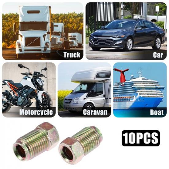 10pcs Motorcycle Brake Line Tube Fittings for 3/16" Hydraulic Pipe Connector
