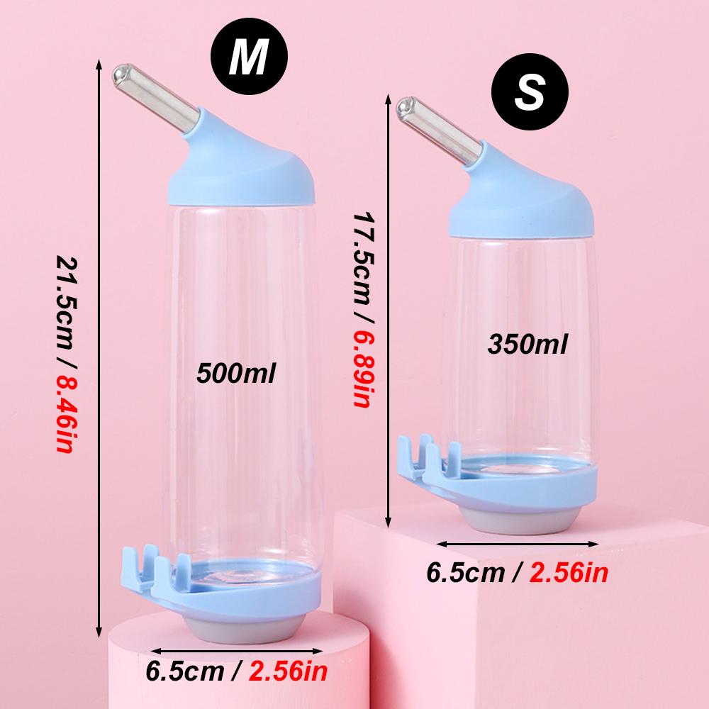 1 Stück 350/500ML Hängende Wasserflasche Haustier-Tränke Auslaufsicher für Kleintiere Haustiere Hamster Kaninchen Hund Meerschweinchen Futterspender Spender