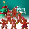 Gingerbread Man Christmas Pendant Necktie Bowknot Xmas Decoration Festival Prop