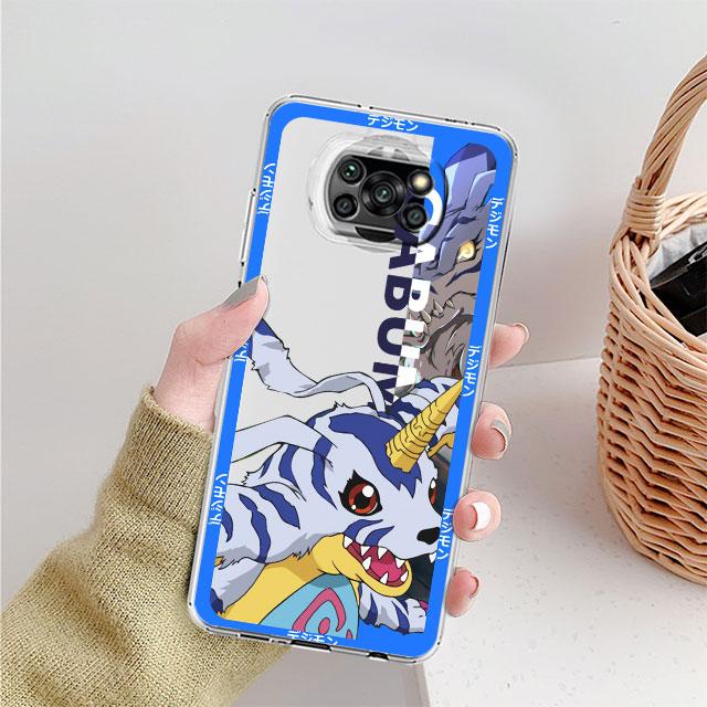 Custodia Trasparente Digimon Per Xiaomi Mi Poco X3 NFC M3 Pro F3 F1 11 Lite 12 Redmi Note 10 9S 8 7 9 Cover Morbida per Telefono