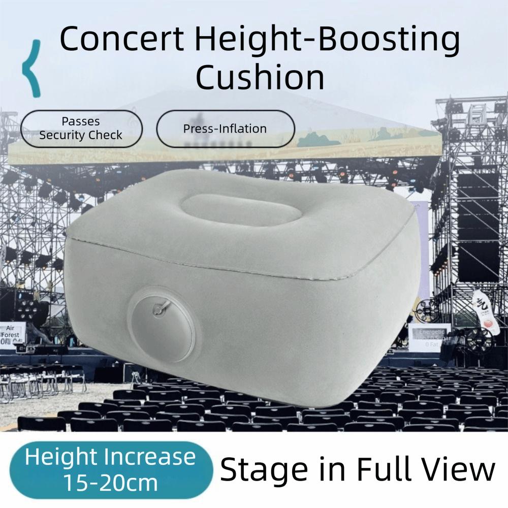 Plush Fabric Inflatable Booster Seat Foldable Travel Press Leg Stool Air Seat Cushion Home Use