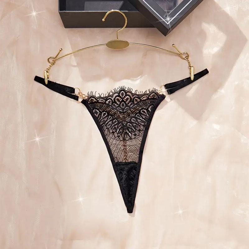 G-String Women's Panties Body Underwear Sexy Thongs Erotic Gift Girls Plus Size Adjustable Thong Lace See-through Bikini Briefs