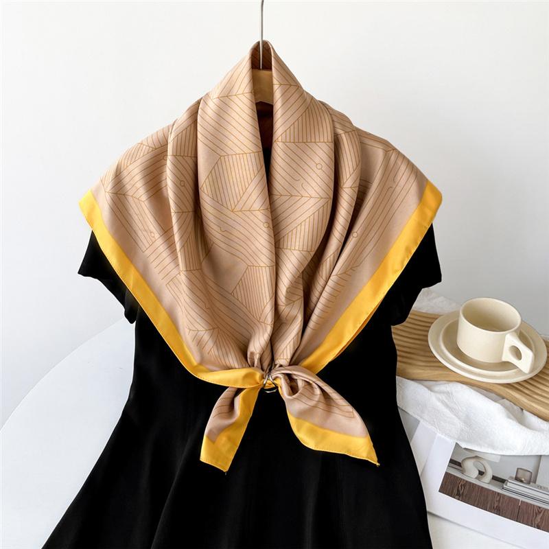 90*90cm Printed Flora Square Shawls Wrpas Scarves Ladies Kerchief Neckerchief Head Hijab Lady Headband Foulard