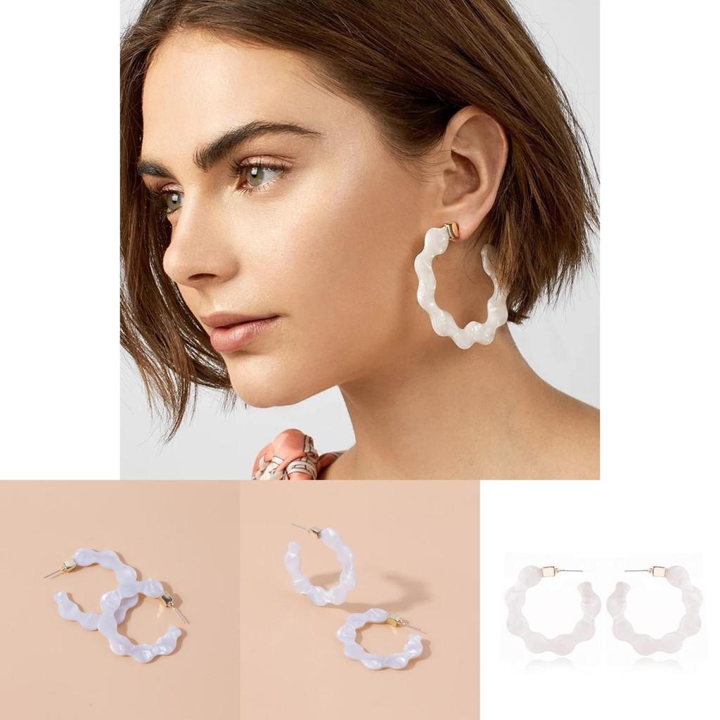 Elegant White U-shape Alloy Earrings Ideal For Weddings And Celebrations