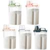3L Rice Container with Measuring Cup Clear Airtight Lid Large Capacity Portable Handle Flour Bean Cereal Grain Food Storage Box