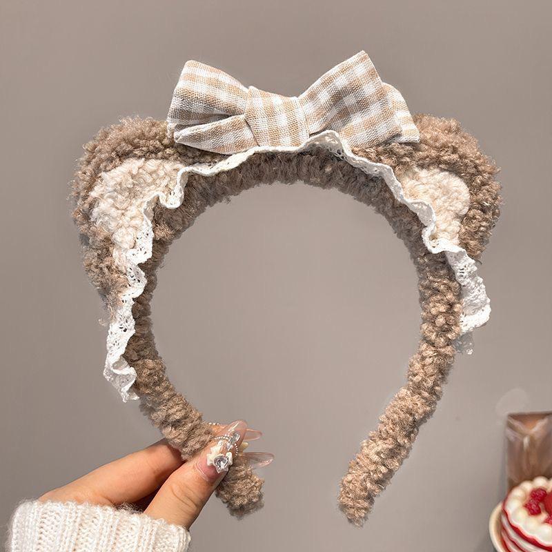 Cartoon Plush Headband: Cute Hair Accessory for Women & Kids, Perfect for Face Washing