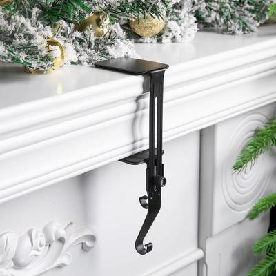 Soporte para Calcetín de Navidad Yousheng 2 en 1 Colgador de Guirnalda para Chimenea Sin Taladro Gancho Ajustable de Alta Resistencia para Chimenea Puerta Principal Decoración Navideña