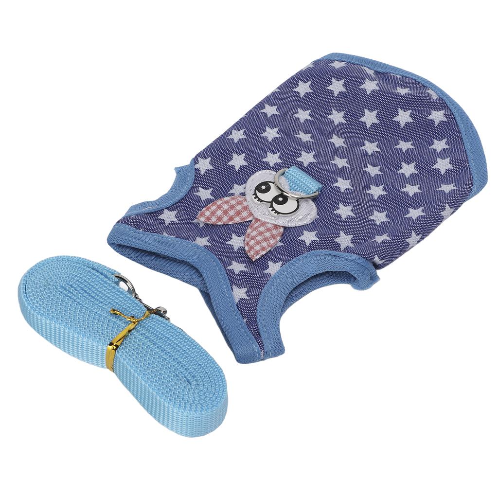 Haustierweste Leine Warm Atmungsaktiv Niedlich Kleintierkleidung Zugseil für Kaninchen Meerschweinchen KatzeM