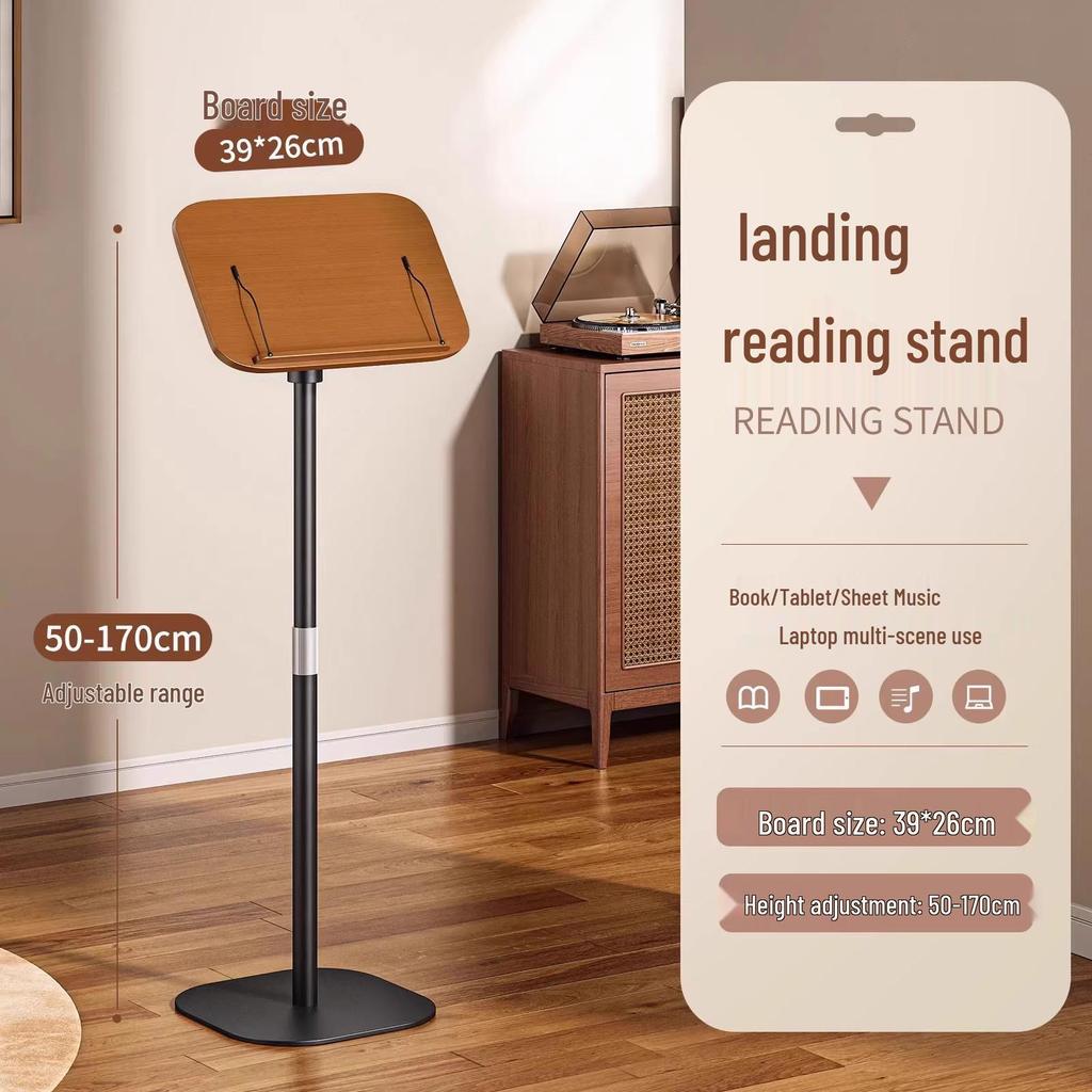 Walnut Rotatable Desktop Book Stand for Adults - Multifunctional and Adjustable