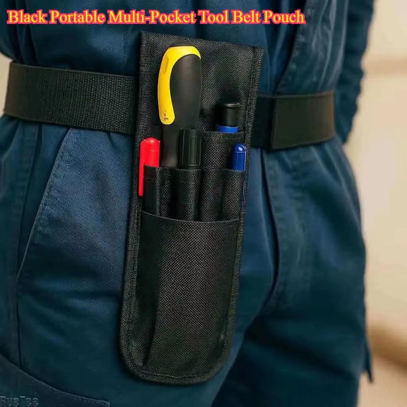 

1Pcs Durable Oxford Cloth Black Multi-Pocket Tool Belt Pouch Bag For Portable Electrician Tools Pen Scissors Organizer Gift ONE SIZE