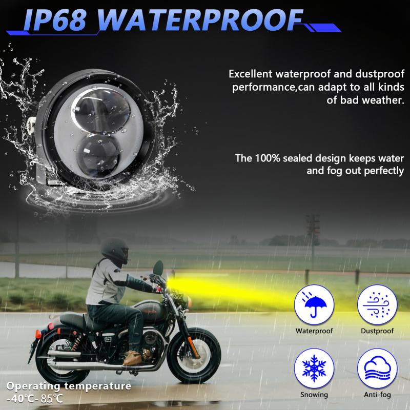 LED Driving Lights 60W 6000LM Motorcycle Driving Fog Lights Waterproof Round LED Spot Lights for Truck ATV UTV SUV Boat 2 Pack
