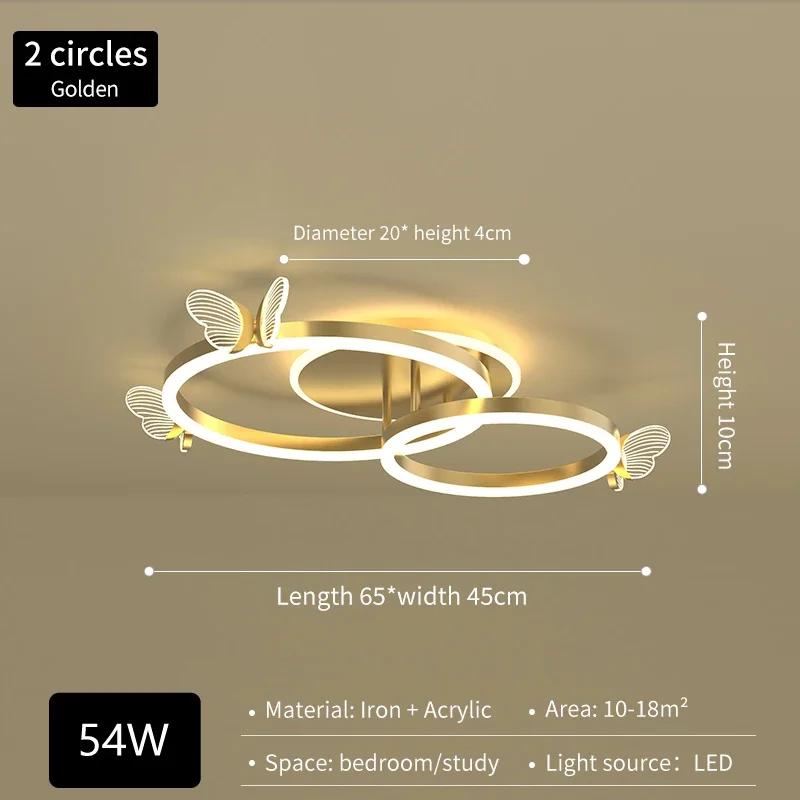 Nordic Creative Butterfly Ring LED Pendant Dimmable Dining Room Children's Bedroom Modern Home Decoration Lighting Fixtures