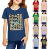 Fashionable Round Neck Short Sleeve Work Clothes Printed Tops For KID Summer Tops