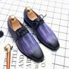 Pink Designer Leather Shoes Man Large Size 38-48 Retro Business Casual Shoes For Man Party Shoes Lace-up Pointed Gentleman Shoes