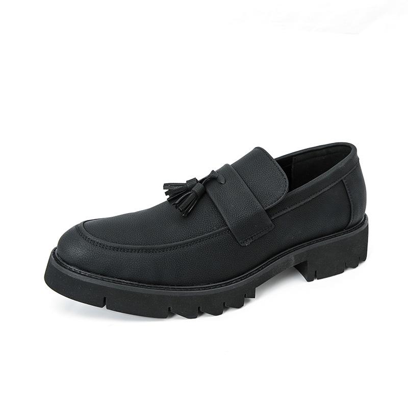 Men’s British Style Pointed Loafers - Leather Slip-on Formal Business Shoes 42