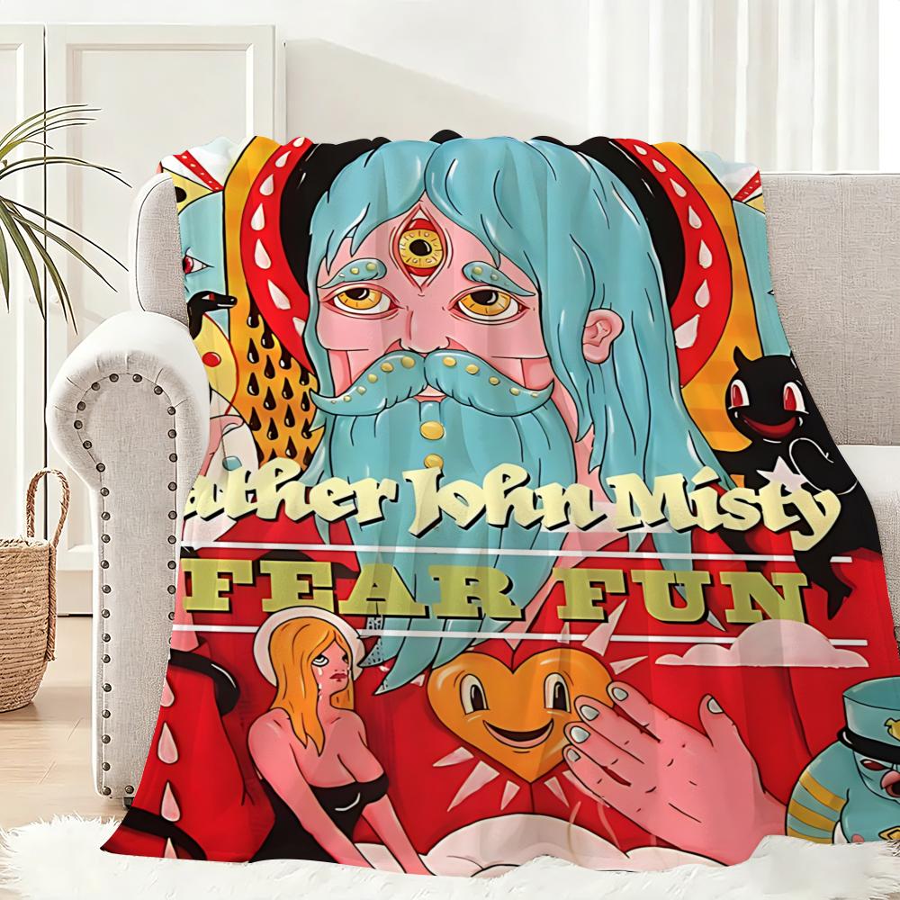 Father John Misty Throw Lightweight 240g Flannel Blanket Soft Skin-friendly for Summer Cooling 75x90cm