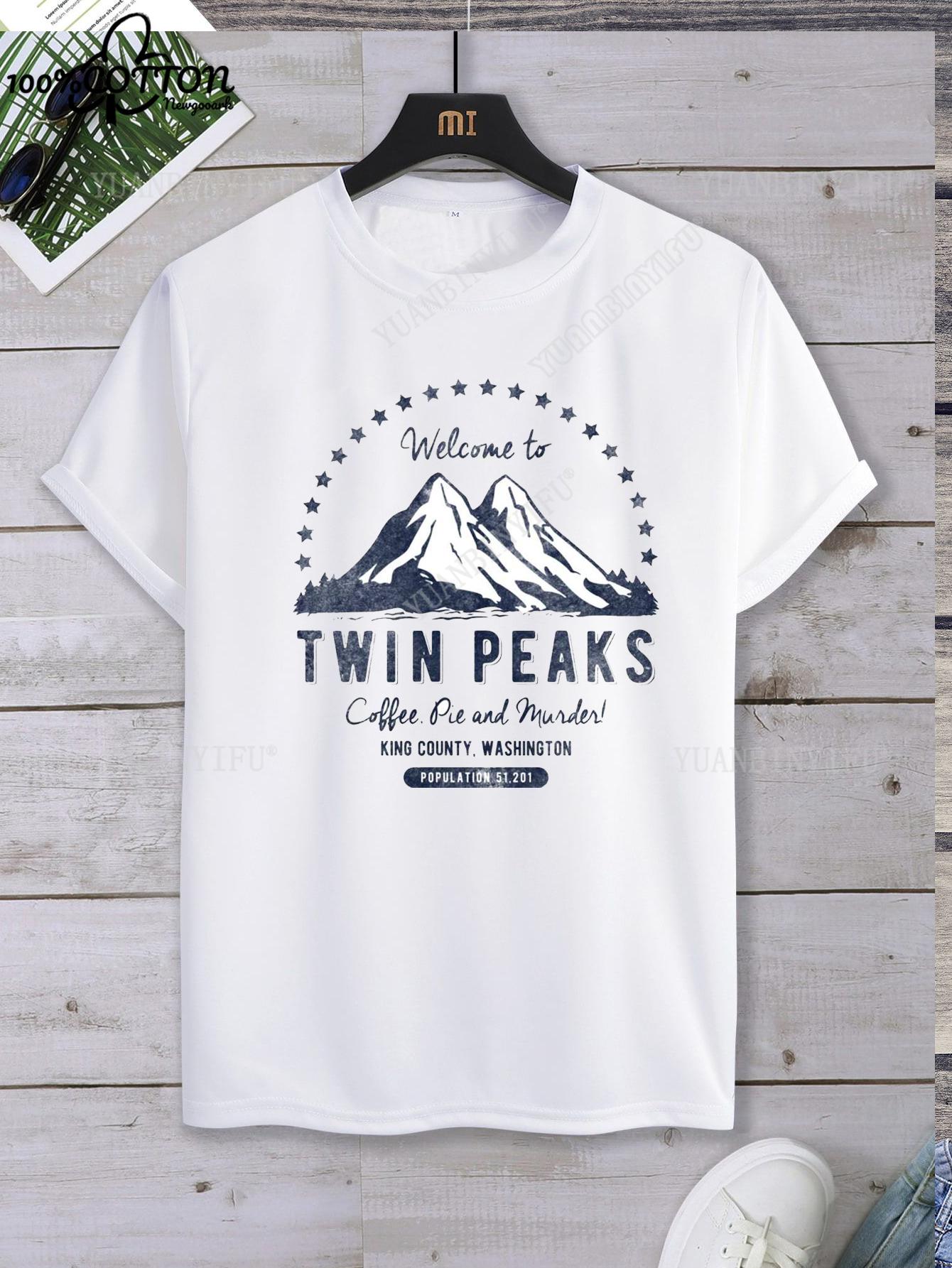 

Leisure Classic Film TWIN PEAKS Printed Cotton T-shirt Top Unisex Short Sleeve Short-sleev O-neck Streetwear S-6XL L