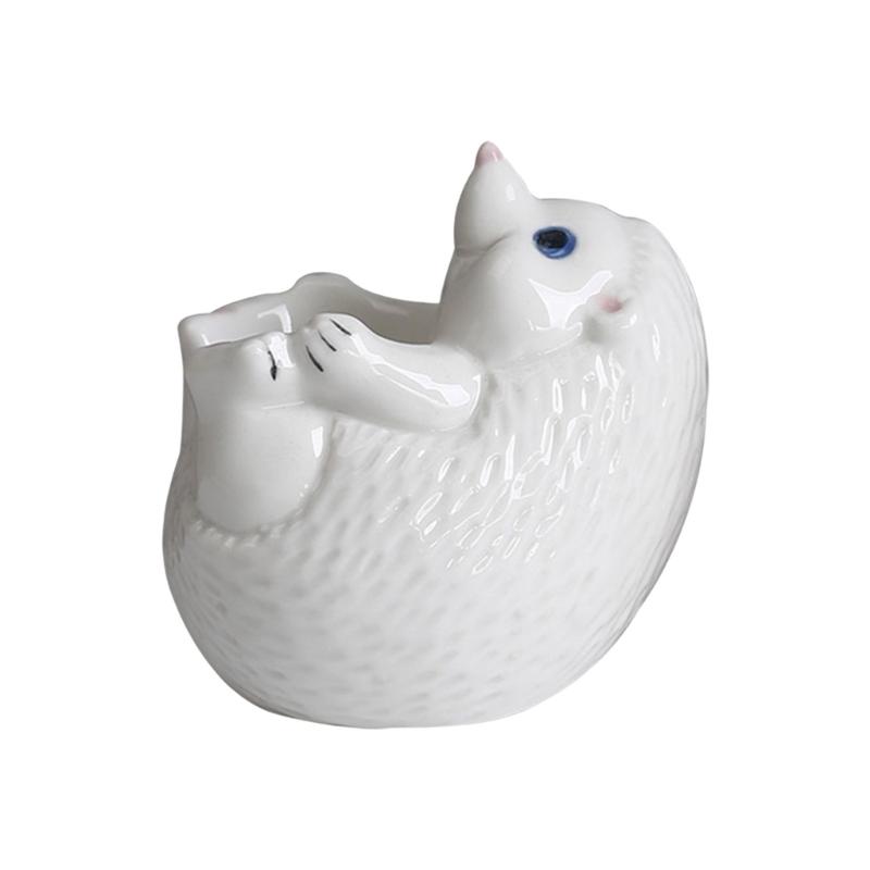 Ceramic Hedgehog Shape Eggs Holder Cup For Breakfast Fun Family Moment Multifunction Succulents Pot Bonsais Planter