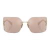 MIU MIU Gafas de sol de metal con logo de forma irregular para mujer, gafas de sol doradas MU54YSZVN20F
