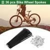 1 Set 14G 133mm Length Bicycle Spokes Nipple Carbon Steel Black Universal