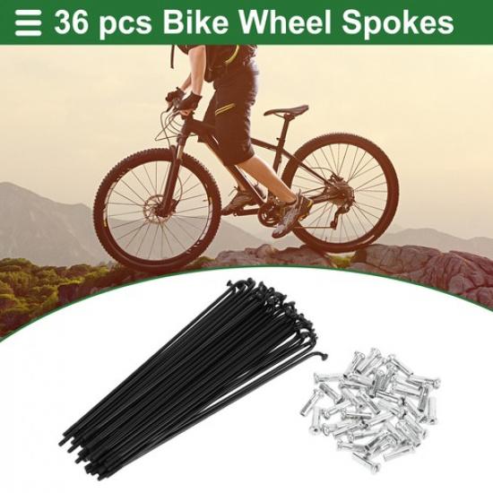 1 Набор 14G 133 мм Длина Велосипедные Спицы Ниппель Углеродистая Сталь Черный Универсальный
