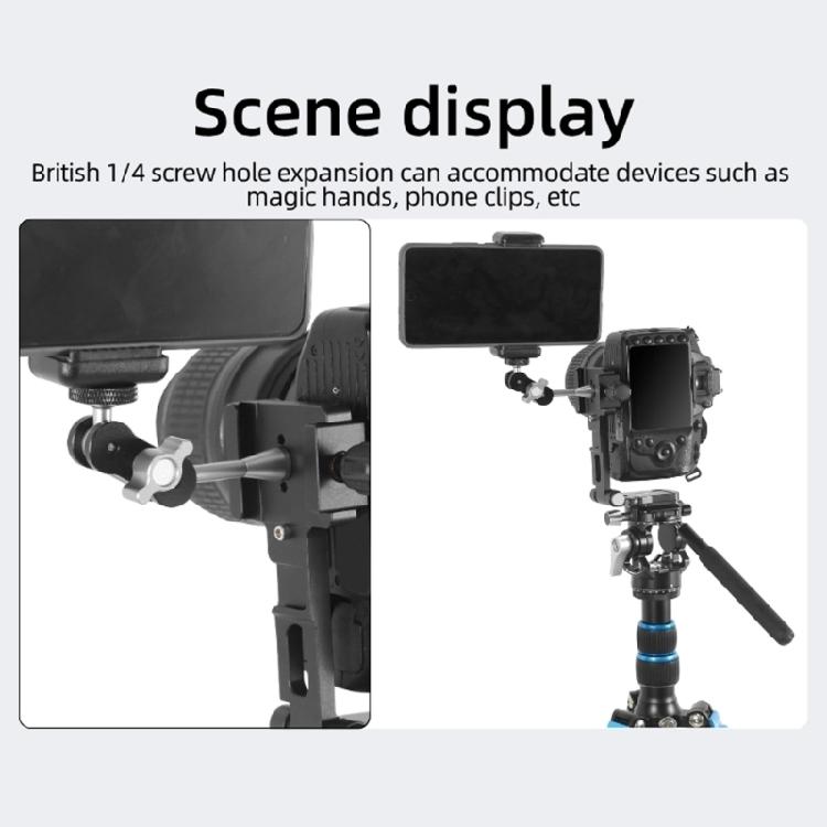 L115 Aluminum Quick Release Mounting Plate With Cold Shoe Adapter Foldable For Smooth Vertical Horizontal Transition