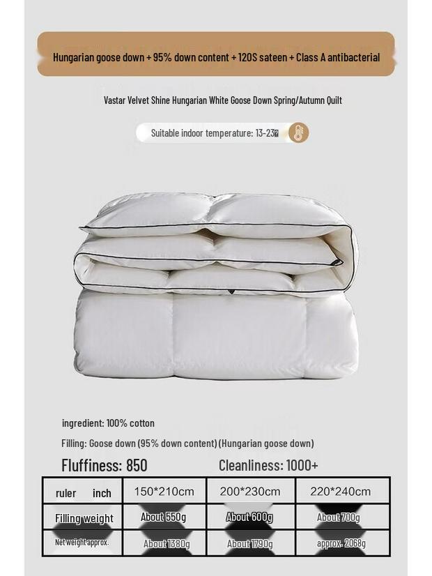 Mercury Home Textiles 95% White Goose Down Comforter