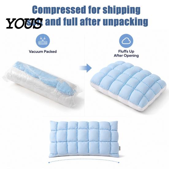 Relaxing Cloud Soft Sleep Pillows Cooling Quilted Puff Pillow, Cloud-Like Bed Down Alternative Washable Bedding Accessories Fluffy Pillow for