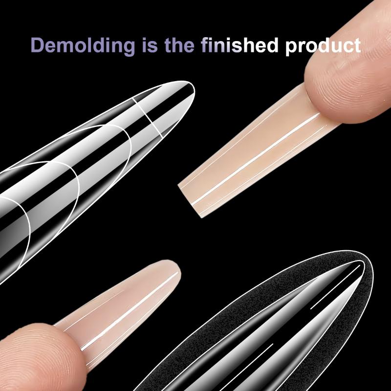 240Pcs Clear Dual Forms Nail Mold Sets Full Cover False Nail Tips Poly Nail Gel Mold Reusable Nail Top Form