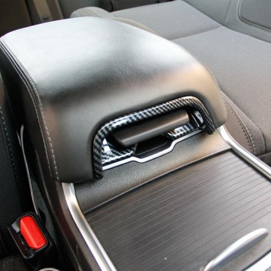 Carbon Fiber Interior Central Armrest Box Switch Cover Trim for Dodge Charger