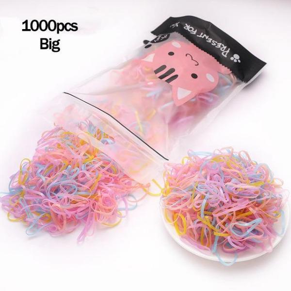 1000 teile/paket Mädchen Bunte Kleine Einweg Gummibänder Gummi Für Pferdeschwanz Halten Scrunchie Haarbänder Mode Haar Zubehör