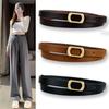 Thin Waist Vintage Belt With Punched Detail And Smooth Buckle Design Casual For
