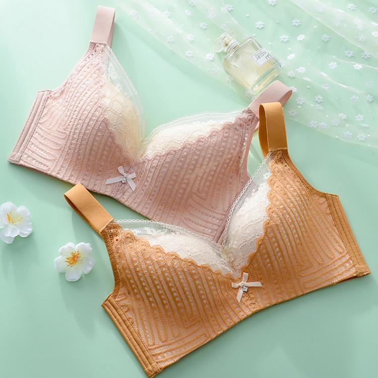 Large Size Lingerie for Women Thin Cut Without Steel Rims Gathered Bra Gathered Accessory Bra Anti Sagging Full Cup Bra