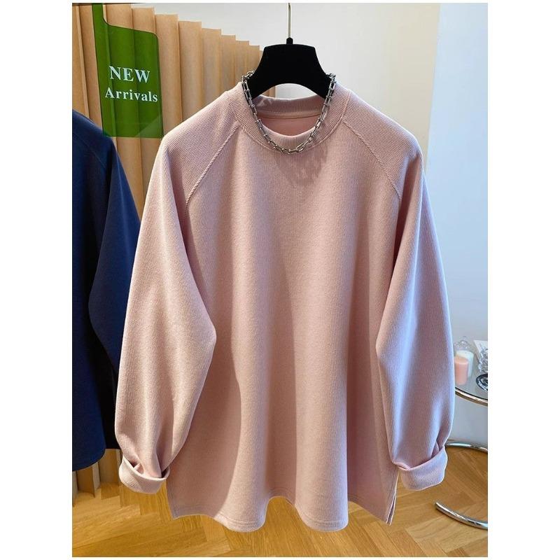 Solid Color Sweatshirt for Women Autumn and Winter Design Round Neck Loose Niche Versatile Top