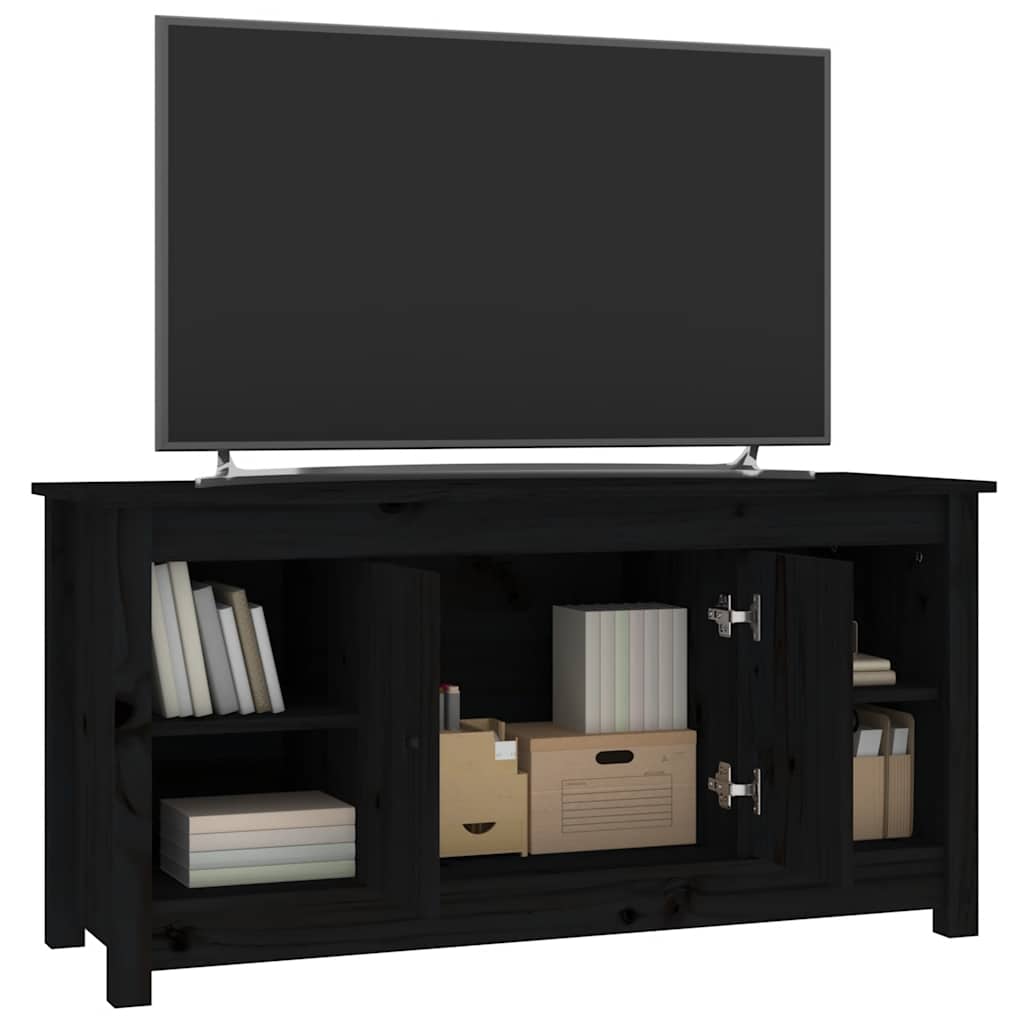 Vidaxl Szafka Pod Telewizor, Czarna, 103X36,5X52 Cm, Drewno Sosnowe