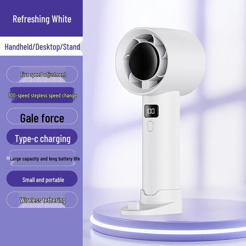 USB-Charging Handheld Mini Fan: Adjustable 100-Speed Portable Electric Desktop Accessory 100-Speed Adjustment
