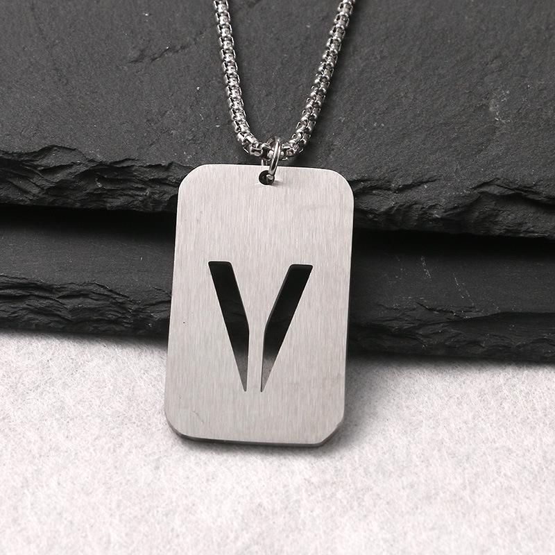 Personalized 2024 Stainless Steel Dog Tag Necklace: Hip Hop Style Long Chain for Couples