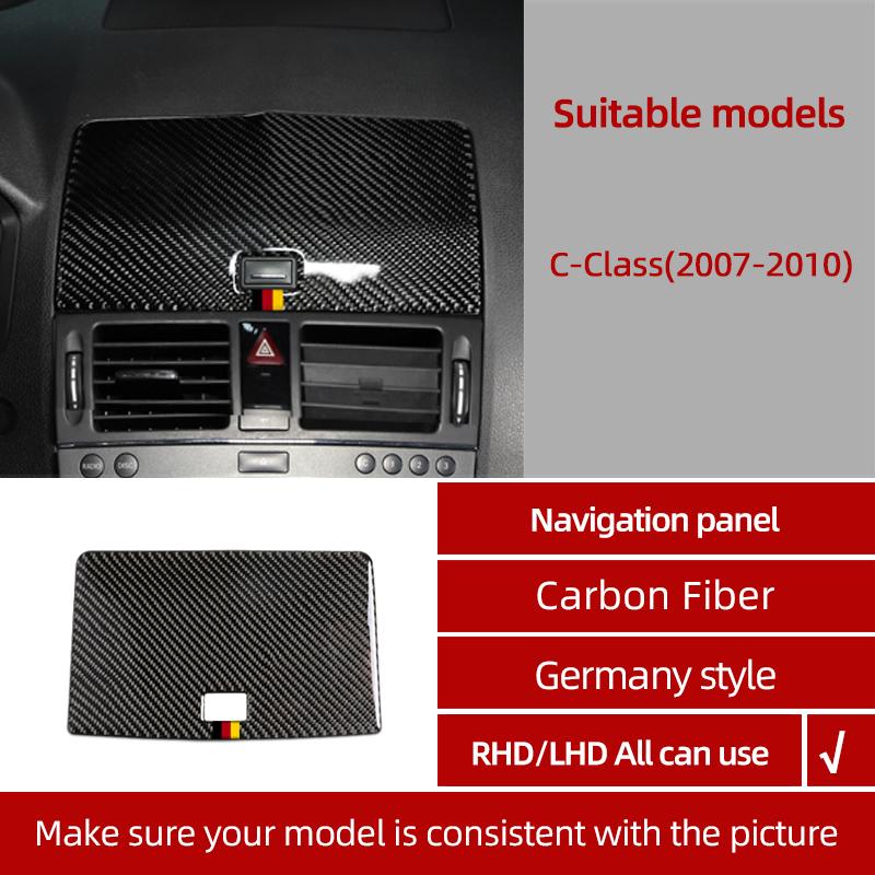 BETTERHUMZ For Mercedes Benz W204 C Class Accessories Carbon Fiber Central Control Gear Shifter Panel Trim Sticker Car Interior