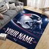 Individueller Name, New England Patriots Heim-Sofa-Dekoration für Wohnzimmer & Schlafzimmer, Rutschfeste Spiel-Flanell-Bodenmatte für Spielzimmer