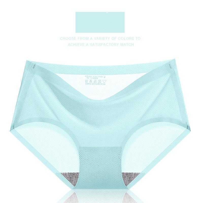 Damen-Slips für den Sommer, einfarbig, nahtlos, mittlere Taille, sexy, atmungsaktive Unterwäsche für Damen