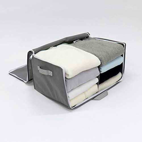 Towa Sangyo Clothing Storage Bag, Easy Access, Gabatto Storage Bag 2, Gray, Medium, Approx. 48 X 32 X 24 Cm, 84415, Set of 2