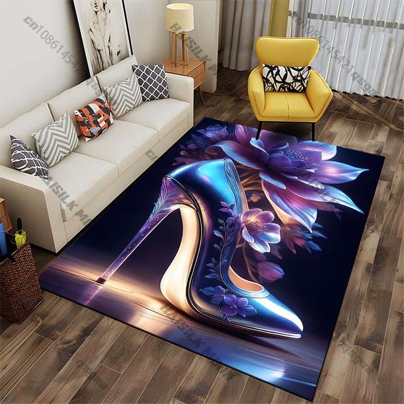 Elegance beauty shoe floral design carpet Yoga living room room decor children's crawling mat doormat area rug games mat