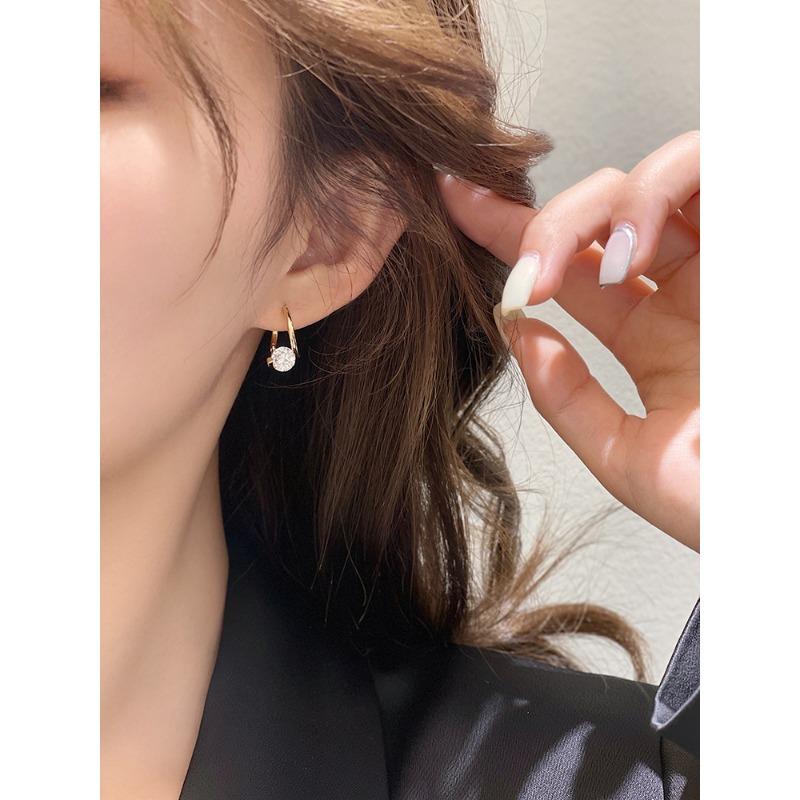 925 Sterling Silver Zircon Earrings for Women, Fashionable and Exquisite Trendy Earrings, Earrings, Light Luxury Korean Style Earrings