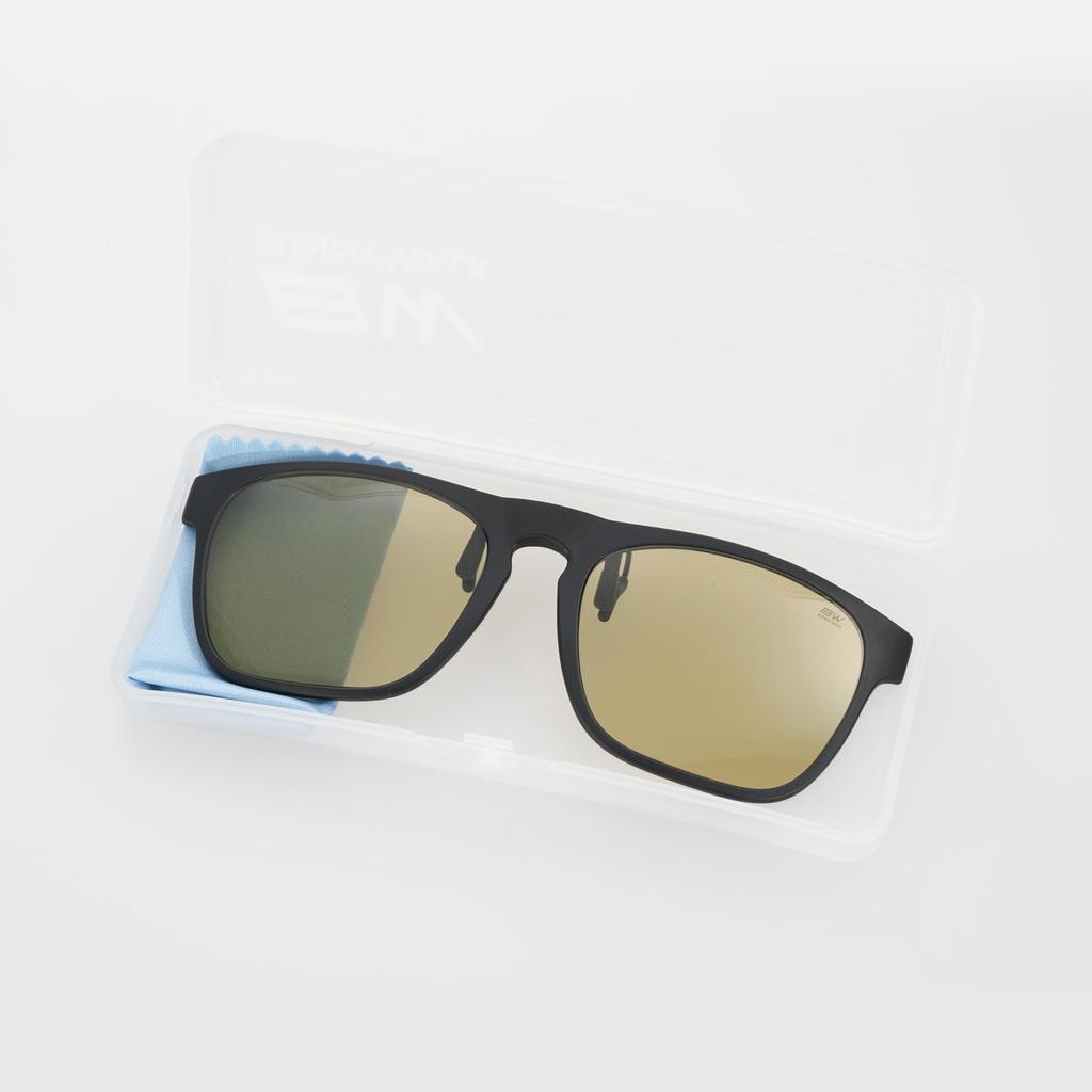Golf Sunglasses Matte Black GREEN FOCUS [Bunnywalk] BW-023 BW-0233G Clip-on