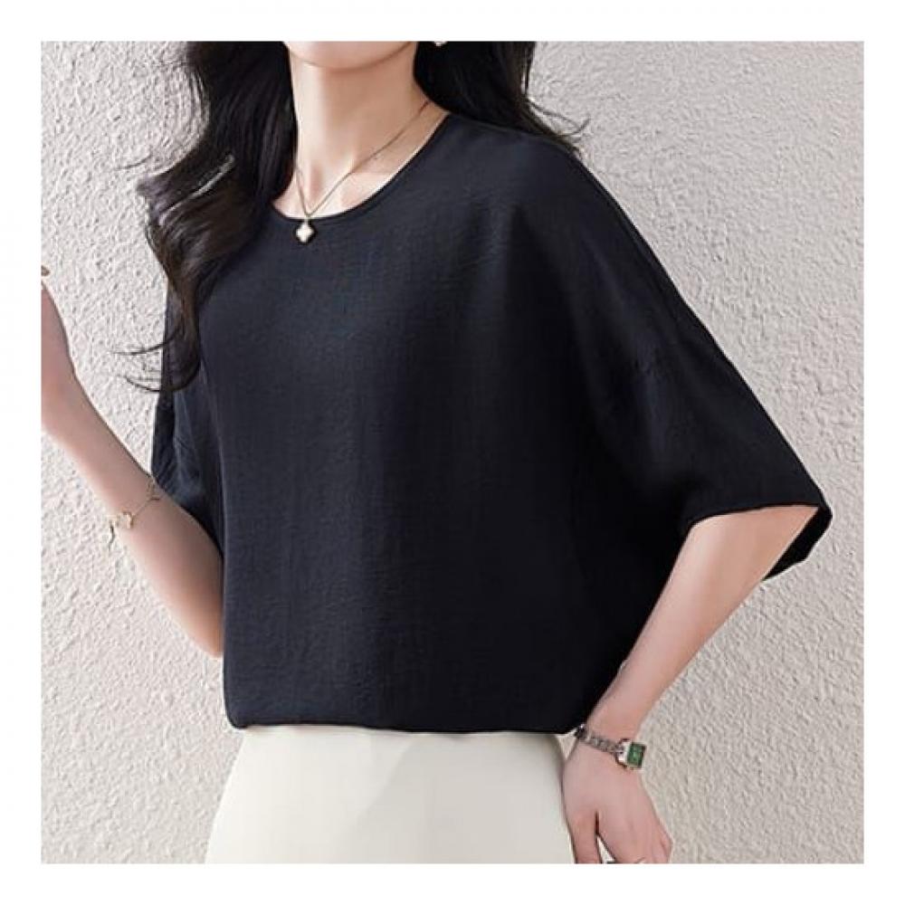 Navava Loose Fit Plain Thin 5 5 Sleeve Blouse Nb2137