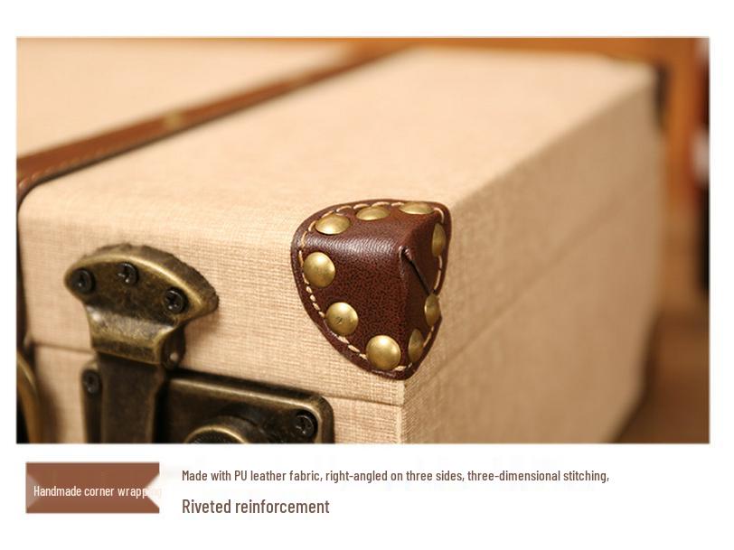 Valigia baule in pelle stile europeo vintage e organizer per la casa